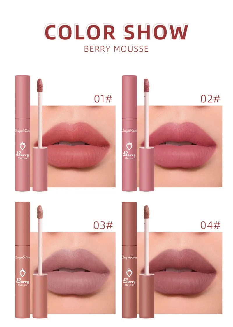 Waterproof Velvet Matte Nude Lip Gloss Sexy Long Lasting Non-stick Cup Nude Red Liquid Lipstick Make-up for Women Korea Cosmetic