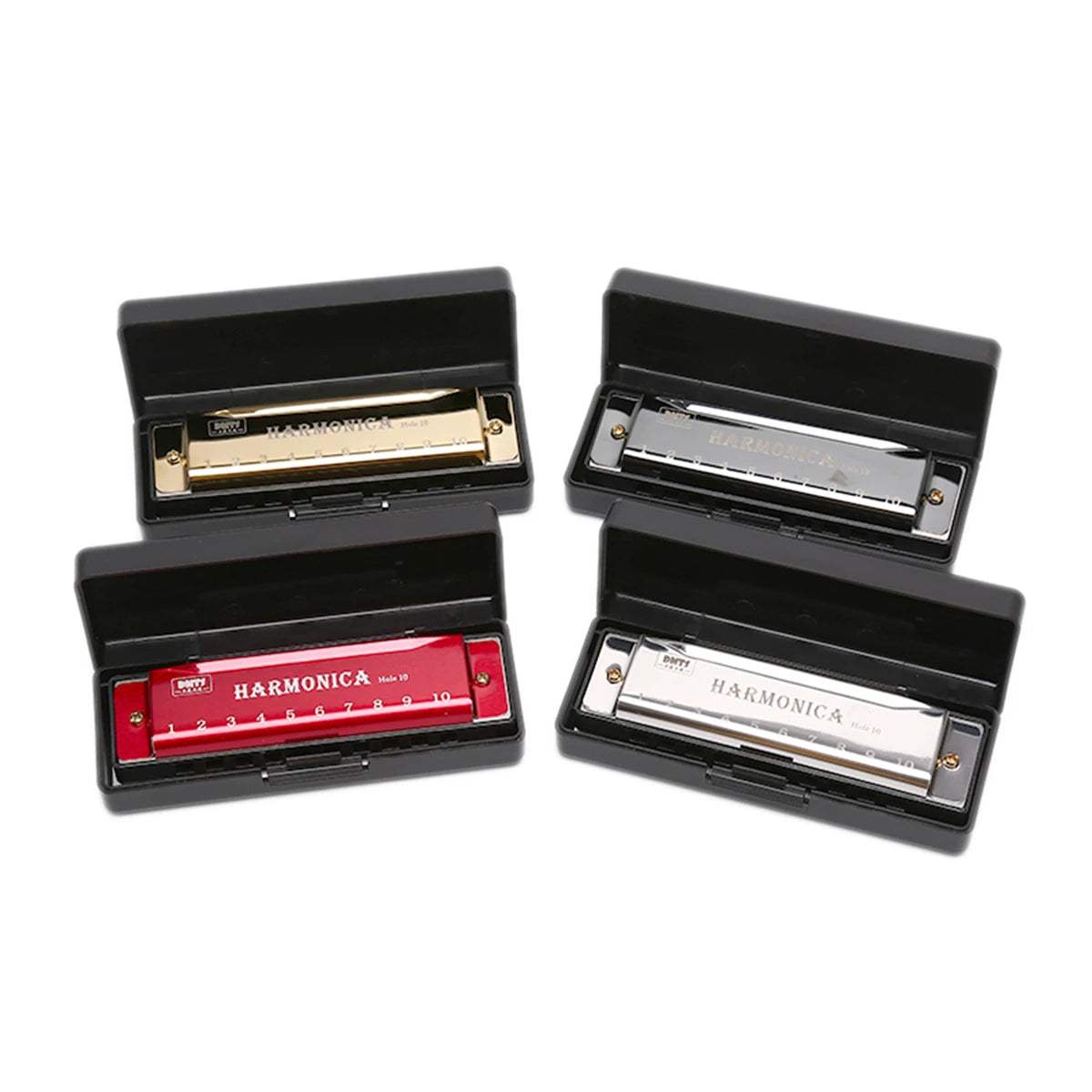 Harmonica Key of C 10 Hole Diatonic Harmonica C with Case for Beginner