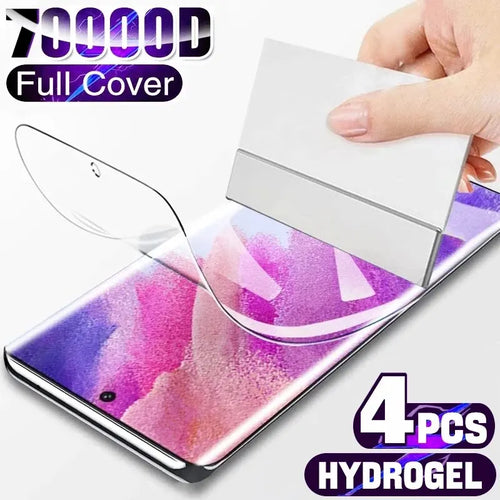 4Pcs Hydrogel Film Full Cover For Samsung Galaxy S23 S10 S20 S21 S22