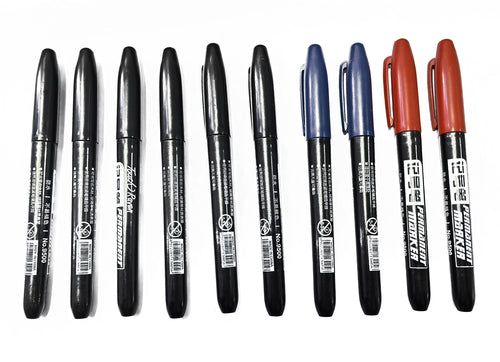 6 PCS Permanent Marker Pen Manga Drawing Markers Black Blue Red