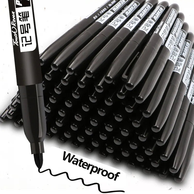 6 PCS Permanent Marker Pen Manga Drawing Markers Black Blue Red