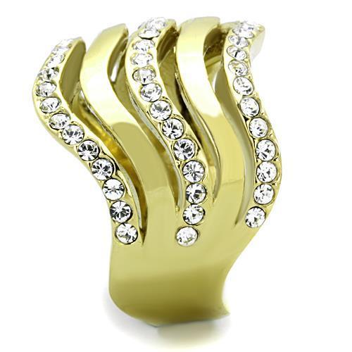 Anillos de acero inoxidable con cristales sintéticos para mujer