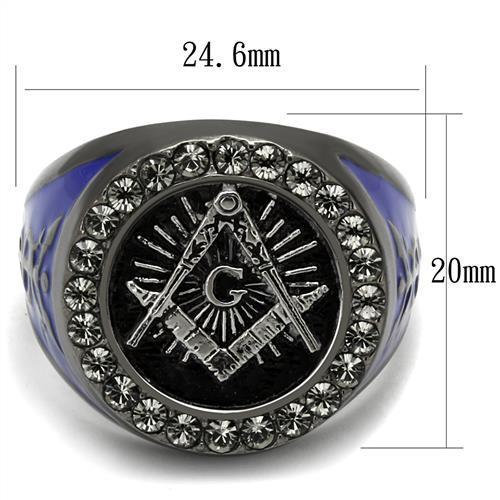 Anillos de acero inoxidable con cristales sintéticos para hombre TK2637