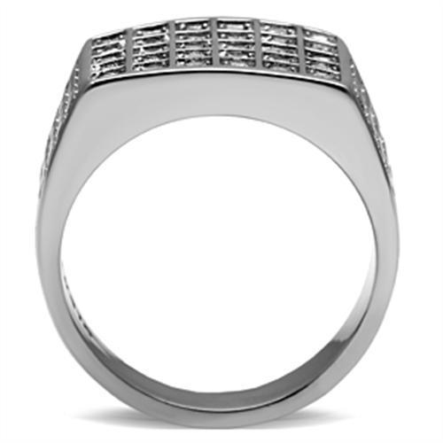 Herren Edelstahl Ringe mit synthetischem Kristall TK358