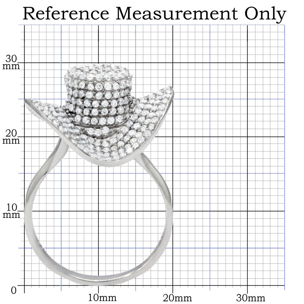 TS015 - Rhodinierter 925er Sterlingsilberring mit AAA-Qualität CZ in Klar