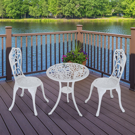 Outsunny 3 pc Antique Bistro Table Chair Set Garden Patio Furniture