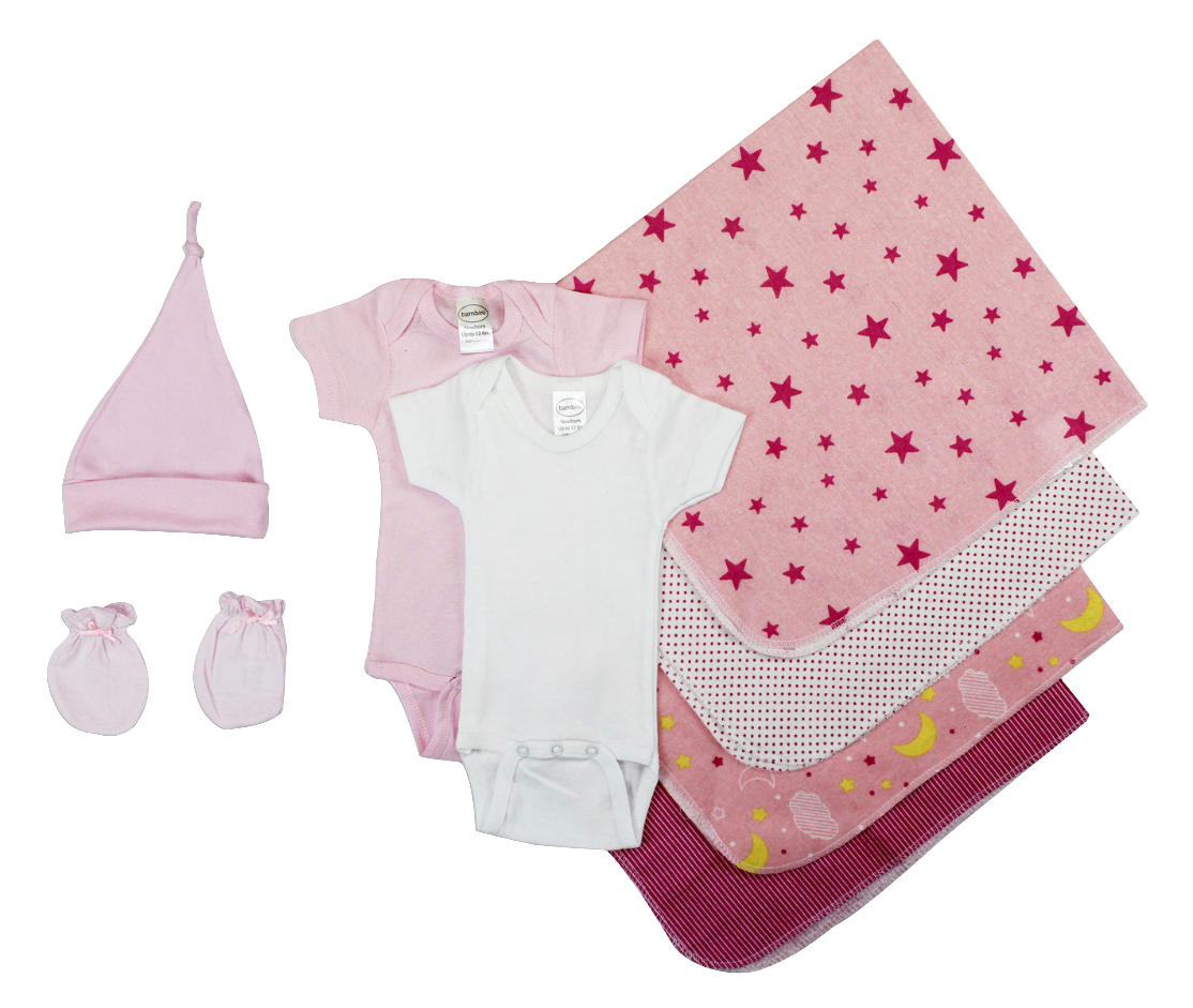 Essential Newborn Baby Girl 8 Piece Layette Set