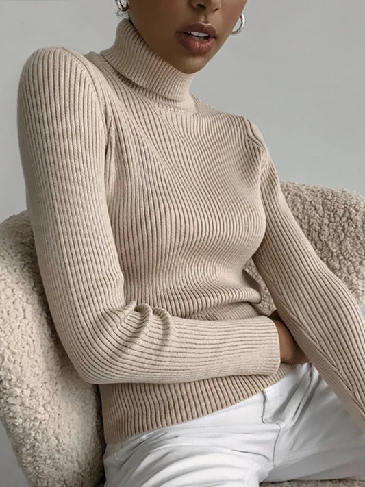 Frauen Herbst Rollkragenpullover Gestrickte Weiche Pullover Kaschmir Jumper Grundlegende Weiche Pullover Für Frauen 2024 Herbst Winter 