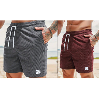 Pantalones cortos deportivos de pana de verano con cordones y cordón Ropa para hombre