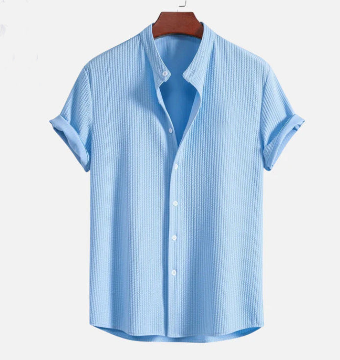 Camisa suelta de manga corta, ropa de verano para hombre