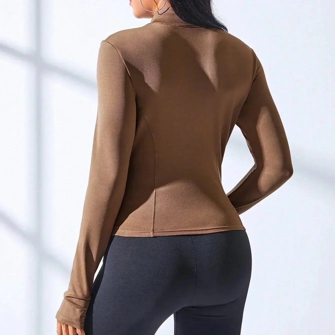 Chaqueta deportiva corta de yoga 2024, ropa de fitness para mujer, chaqueta de yoga con cremallera para esculpir el cuerpo y adelgazar 