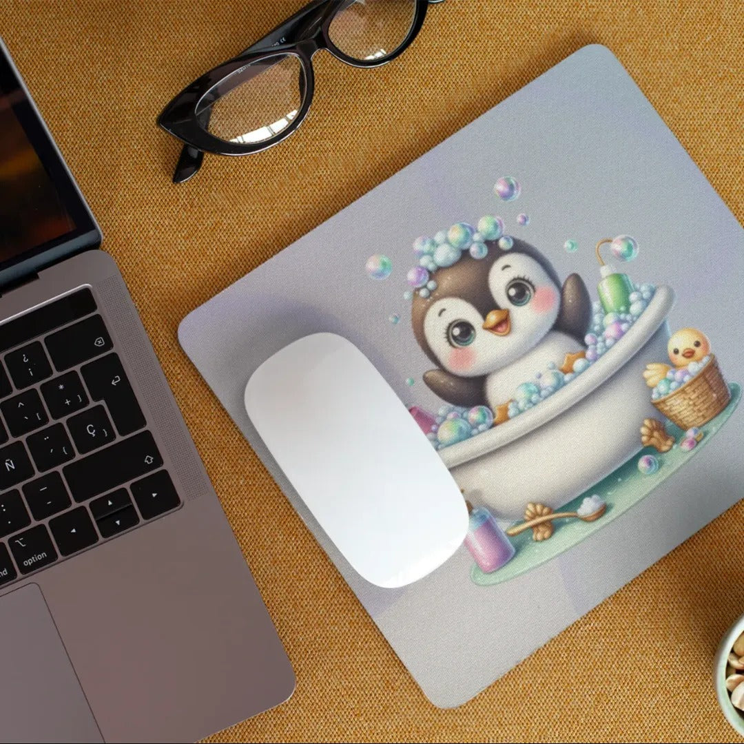 Cute Animal Penguin Bathtub Non-Slip Computer Mousepad