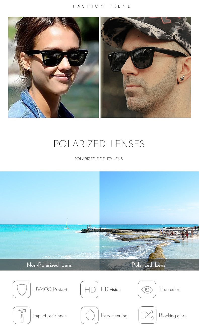 Gafas de sol polarizadas de moda para hombre y mujer con protección UV400