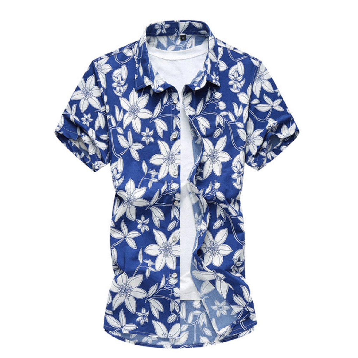 Camisa floral de manga corta para hombre