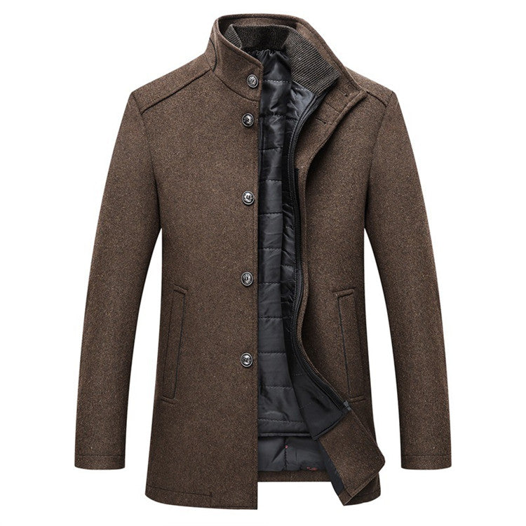 Winter Herren Wolljacke Slim Fit Dicker warmer Mantel