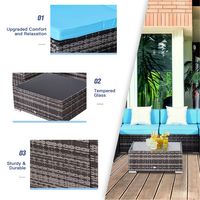 Conjunto de muebles de exterior para patio y jardín de 7 piezas de ratán de Outsunny