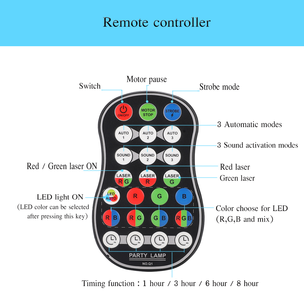 Mini RGB Discolicht LED Laser Bühnenprojektor