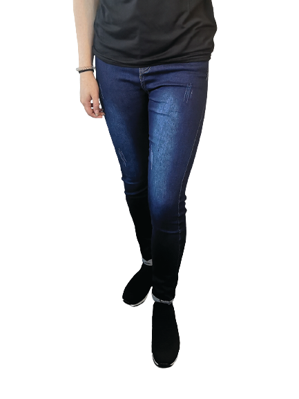 Blaue Skinny Jeans im Distressed-Look