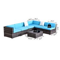 Conjunto de muebles de exterior para patio y jardín de 7 piezas de ratán de Outsunny