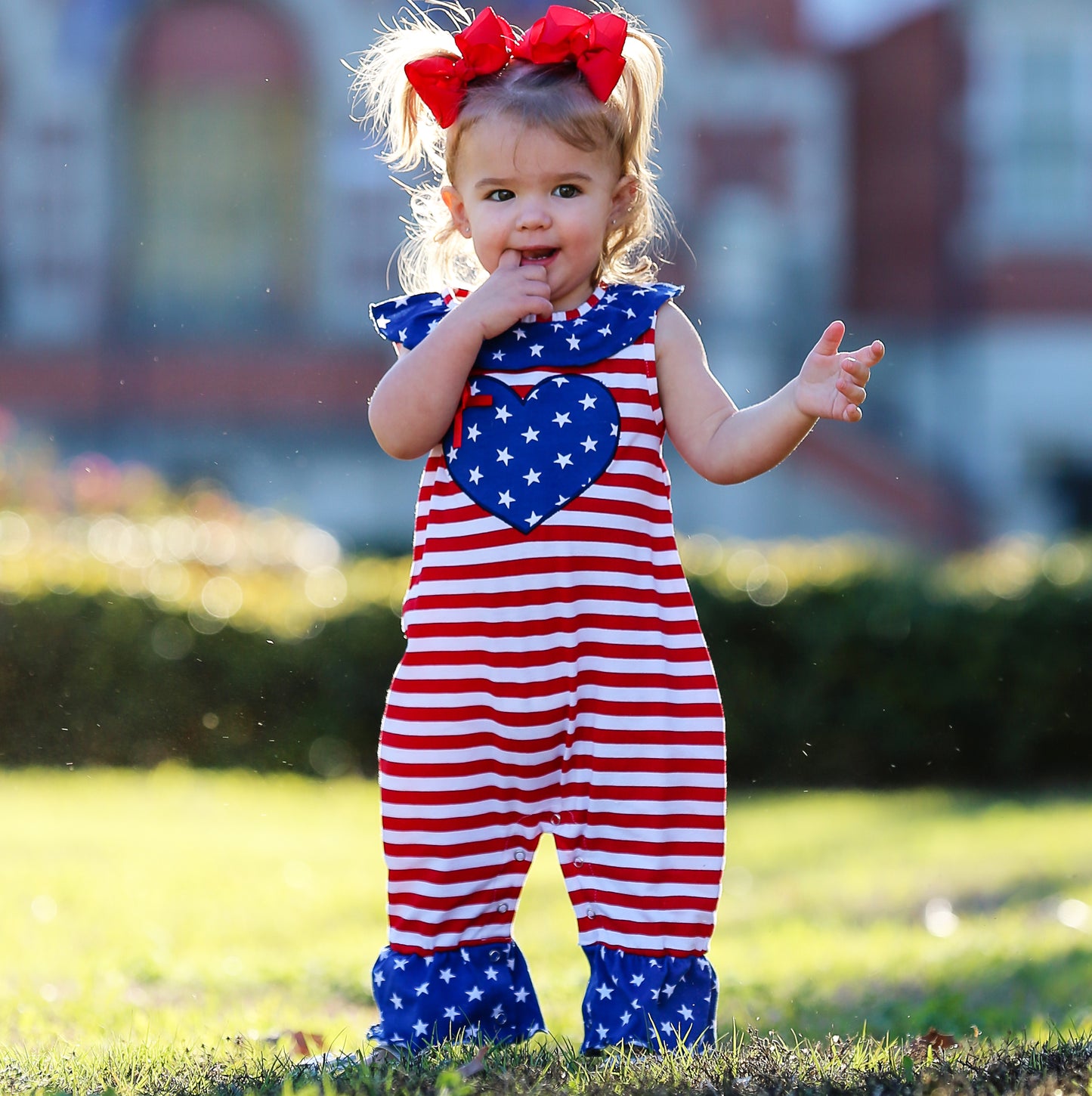 Fourth of July I Heart America Flag Baby