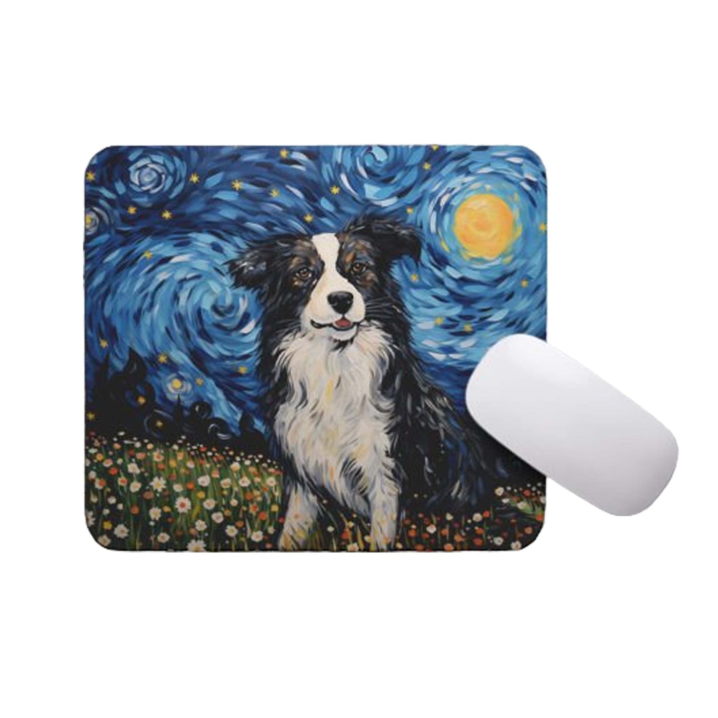 Starry Night Dog Australian Shepherd Non-Slip Mousepad