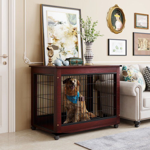 Mesa auxiliar tipo jaula para perros de 39" de largo estilo mueble 