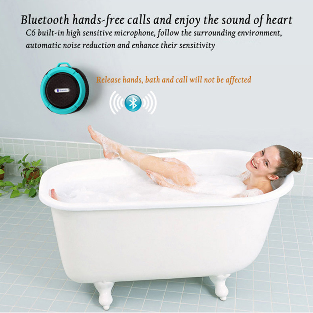 Tragbarer, wasserdichter Mini-Bluetooth-Lautsprecher mit Saugnapf 