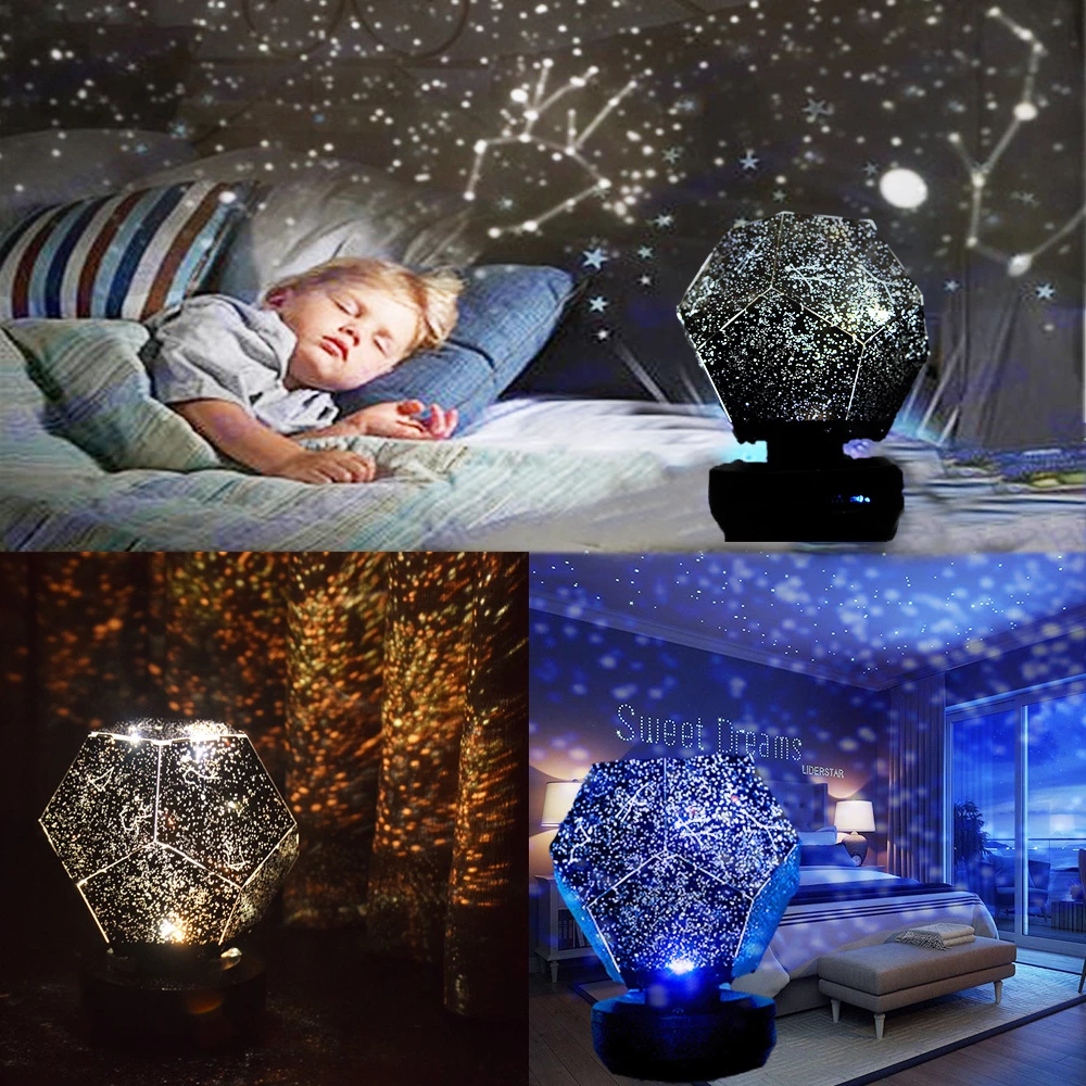 Proyector de luz de estrellas con altavoz Bluetooth, lámpara LED con forma de galaxia