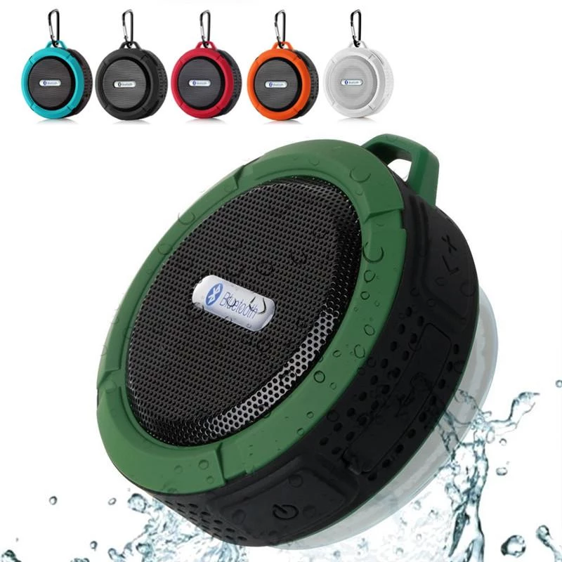 Mini altavoz portátil Bluetooth resistente al agua con ventosa 