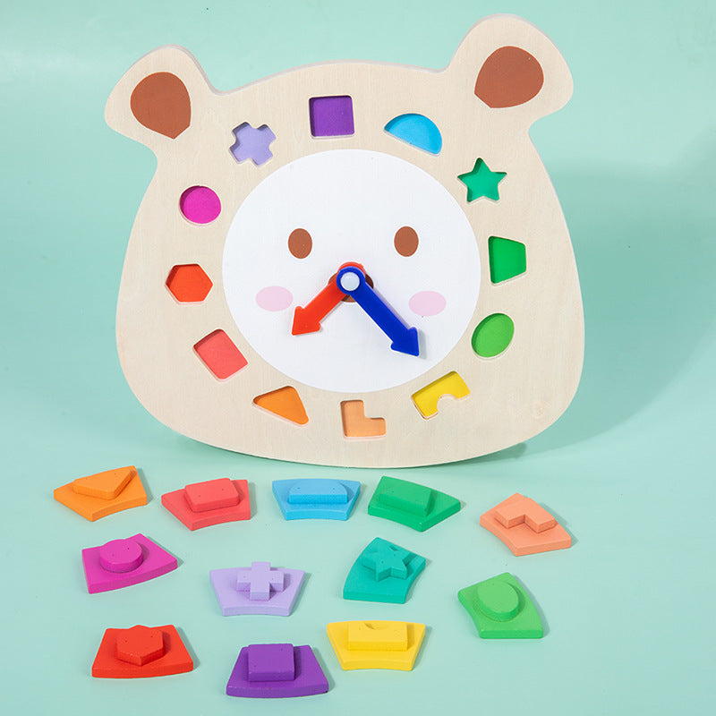 Holz Uhr Bär Puzzle Spielzeug für Kinder Montessori Lernen Spiele