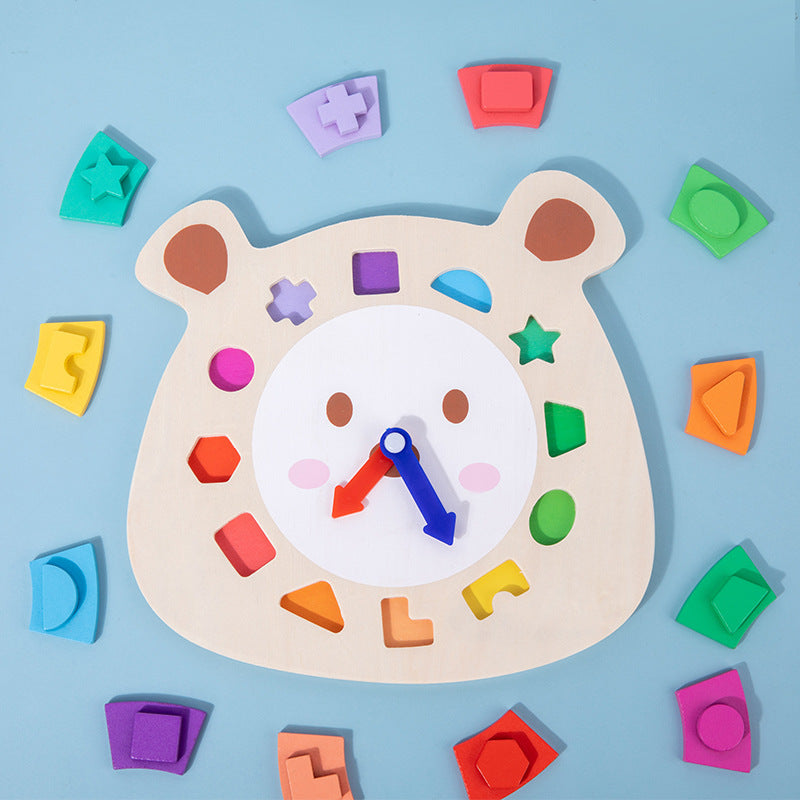 Holz Uhr Bär Puzzle Spielzeug für Kinder Montessori Lernen Spiele