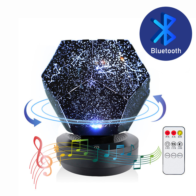 Proyector de luz de estrellas con altavoz Bluetooth, lámpara LED con forma de galaxia