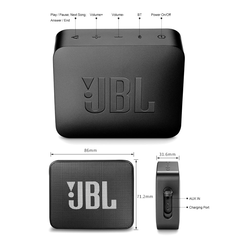 JBL GO 2 Kabelloser Bluetooth-Lautsprecher IPX7 Wasserdicht Mit Mikrofon