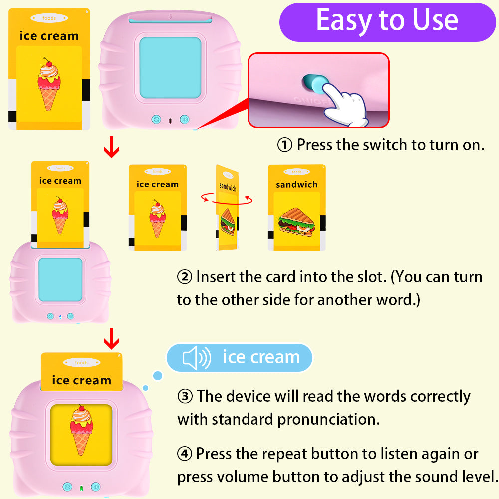 Tarjetas cognitivas electrónicas para niños Tarjetas parlantes Libros en audio 