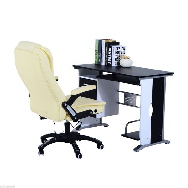 HOMCOM Computer Desk PC Table Office Furniture w/ Tray CPU Stand