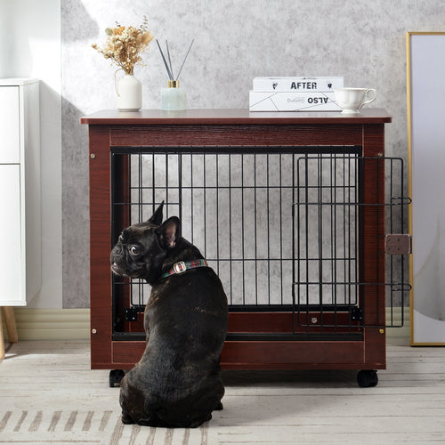 Mesa auxiliar tipo jaula para perros con estilo de mueble 