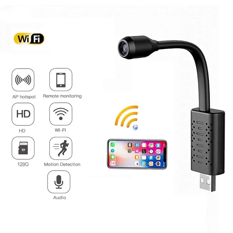 Mini cámara wifi DIY USB 1080P Cámara de detección de movimiento Seguridad para el hogar 