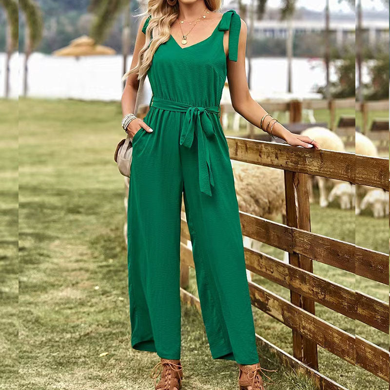 Eleganter Jumpsuit in Volltonfarbe für Damen