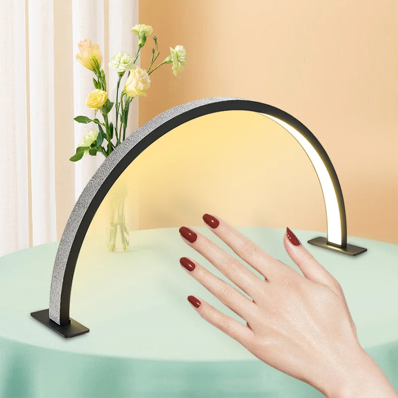 LED Half Moon Beauty Light Desktop Arch Ring Lamp Beauty Salon Curvd Eyelash Tattoo Lamp Nails Care Light Half Moon Lamp.