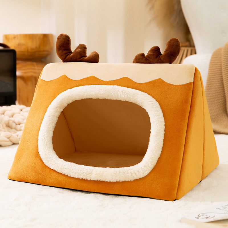 Autumn And Winter Cat Triangle Christmas Elk Warm Nest