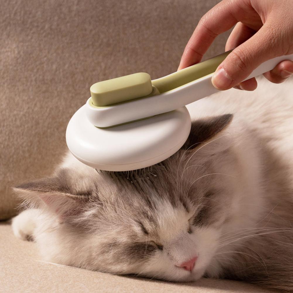 Cepillo para quitar el pelo de perros y gatos, herramienta de aseo, peine de masaje automático, cepillo redondo para el pelo de gatos y perros, suministros para mascotas