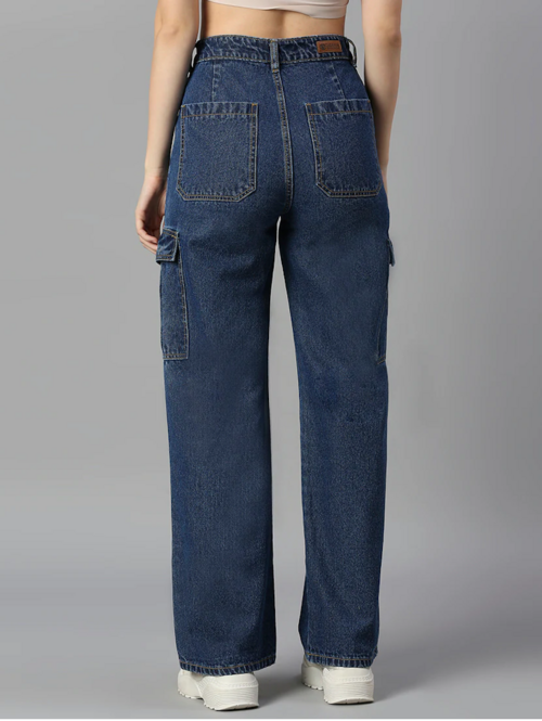 Damen High Rise Denim Jeans (Größe 32) (Farbe: Blau)