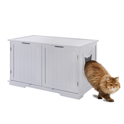 Caja de arena para gatos de gran tamaño, banco, recinto, mueble, caja, casa