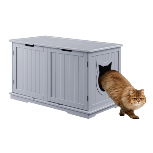 Caja de arena para gatos de gran tamaño, banco, recinto, mueble, caja, casa