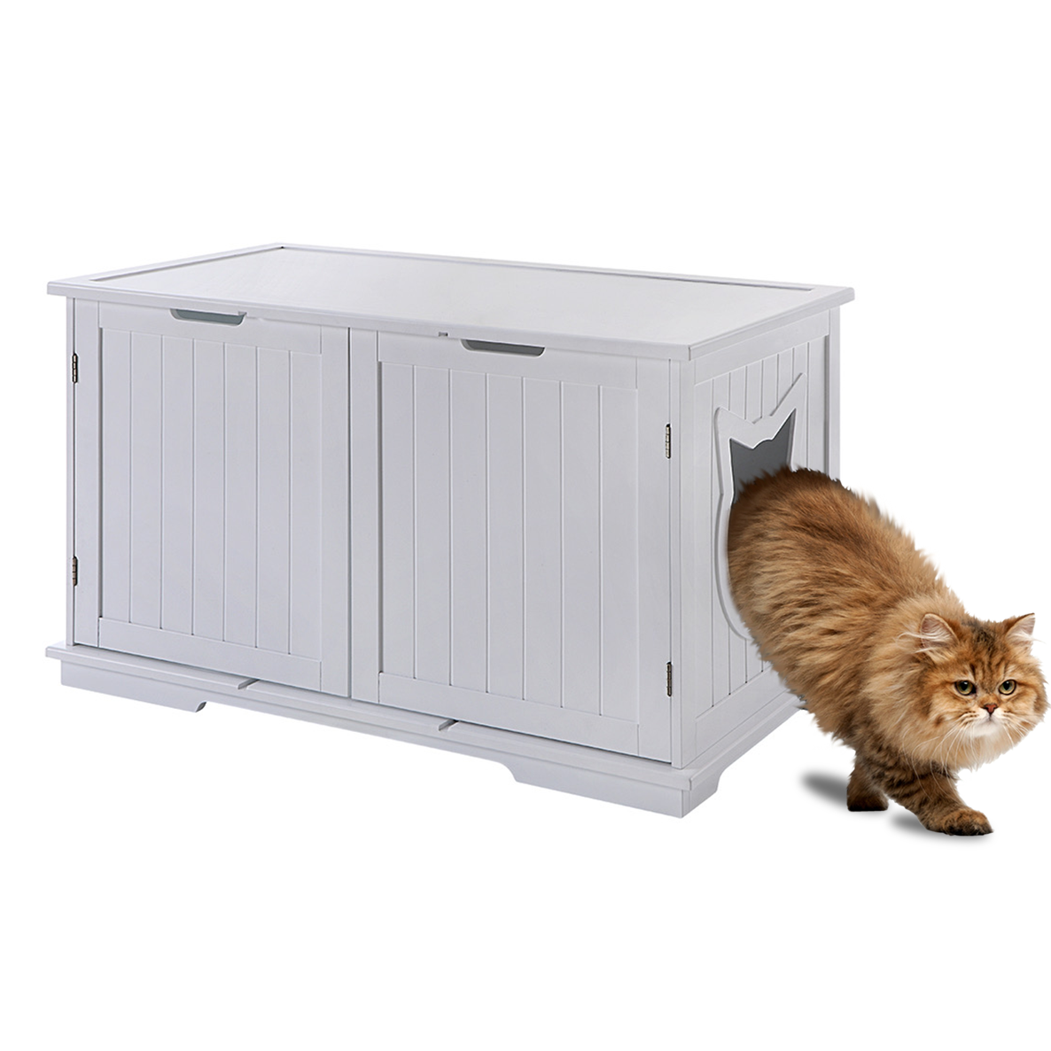 Caja de arena para gatos de gran tamaño, banco, recinto, mueble, caja, casa