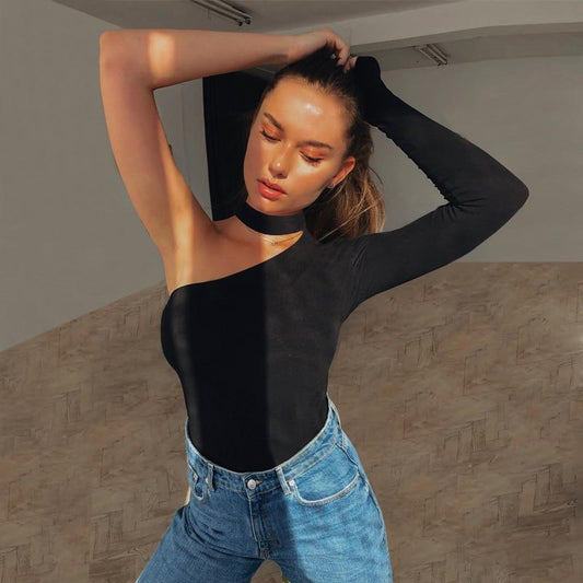 Camisole-Body mit One-Shoulder-Träger