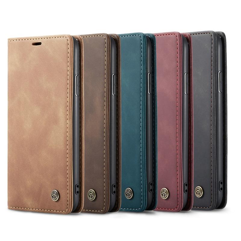 Luxuriöse magnetische Flip-Wallet-Hülle für iPhone 7, 8, X, 11, 12, 13