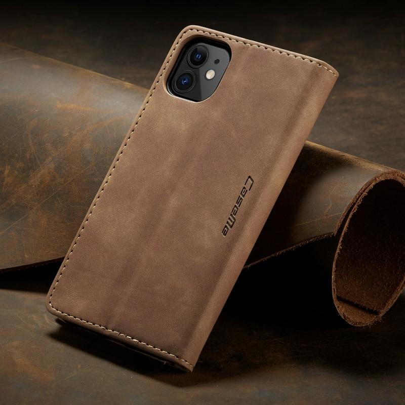 Funda de lujo con tapa magnética para iPhone 7, 8, X, 11, 12, 13