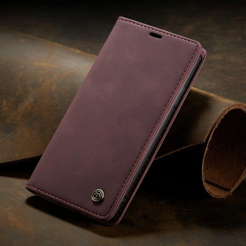 Luxuriöse magnetische Flip-Wallet-Hülle für iPhone 7, 8, X, 11, 12, 13