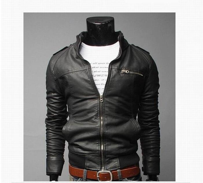 Chaqueta de cuero de PU para hombre, abrigos de moda para ropa de negocios masculina